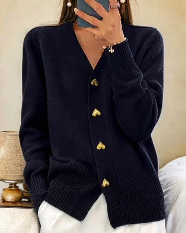 Elina™| Cardigan élégant avec boutons en forme de cœur