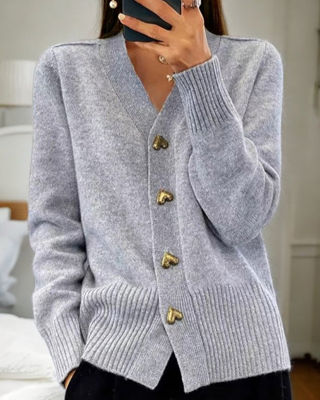 Elina™| Cardigan élégant avec boutons en forme de cœur