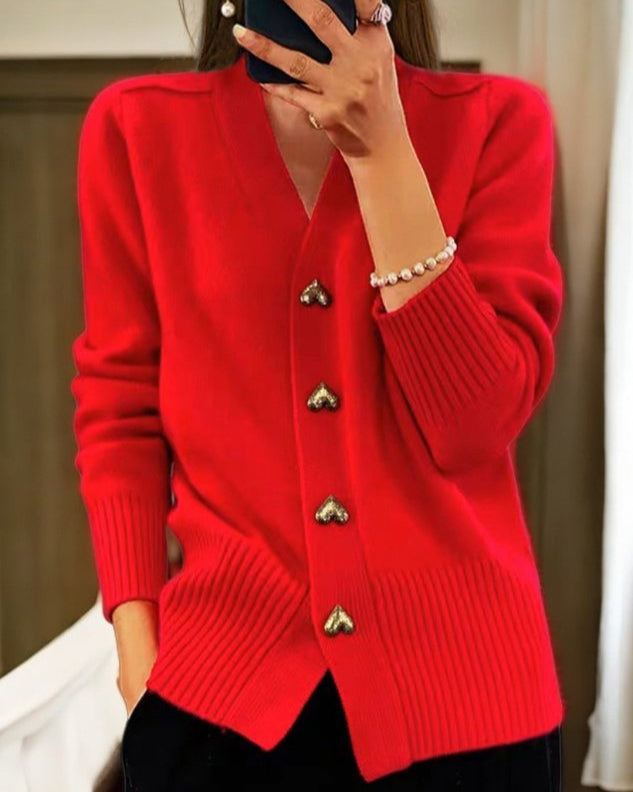 Elina™| Cardigan élégant avec boutons en forme de cœur